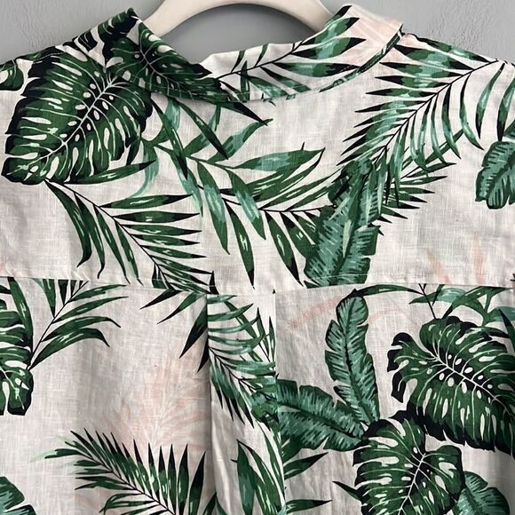 C & C California Women’s 2X 100% Linen sleeveless palm tree tropical dress - Picture 12 of 13